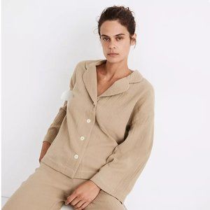 Madewell Double Gauze Cotton Pajama Top Ash Green NWT Size Medium